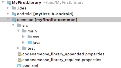 intellij myfirstlibrary common project files